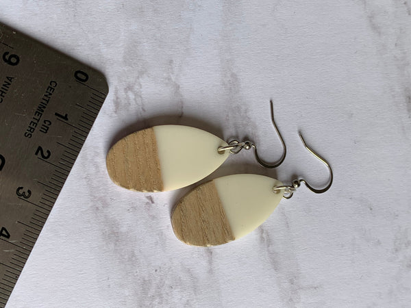 Boucles oreilles bois Comme un ange