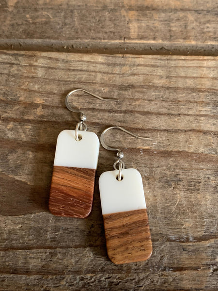 Boucles oreilles bois Comme un ange