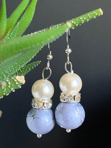 Boucles oreilles perles Comme un ange