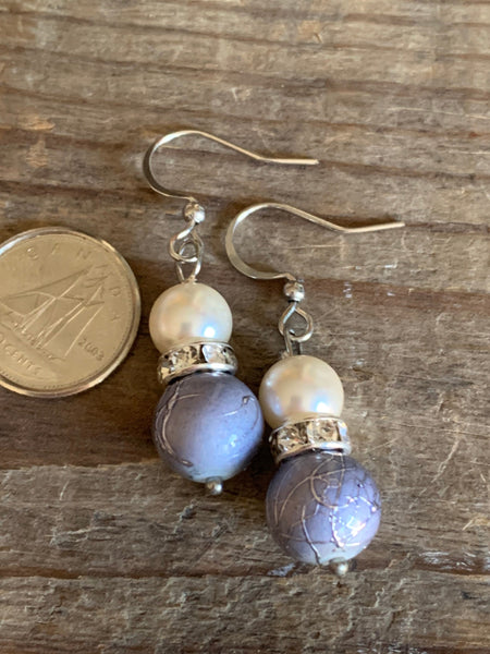 Boucles oreilles perles Comme un ange