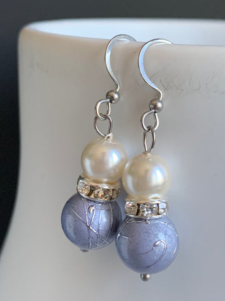 Boucles oreilles perles Comme un ange