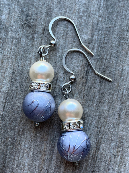 Boucles oreilles perles Comme un ange