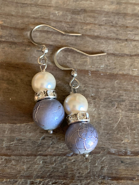 Boucles oreilles perles Comme un ange