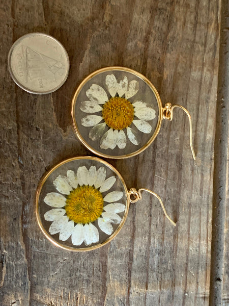 Boucles oreilles marguerites blanches Comme un ange