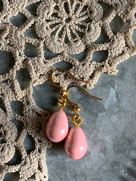 Boucles oreilles perles roses Comme un ange