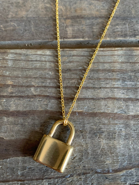 Collier breloque cadenas alliage de métaux or Comme un ange