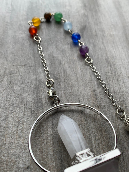 Pendule pierre quartz  pendulum mystique énergie positive reiki breloque capteur de rêve Comme un ange