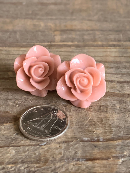 Boucles oreilles rose rose Comme un ange