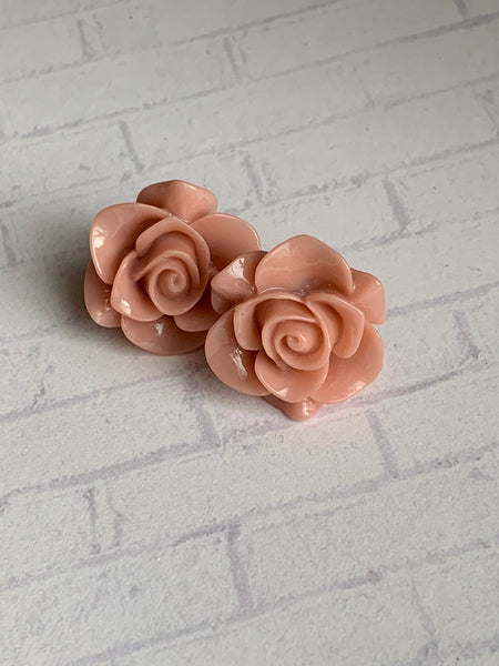 Boucles oreilles rose rose Comme un ange
