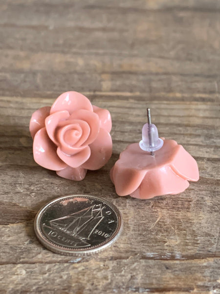 Boucles oreilles rose rose Comme un ange