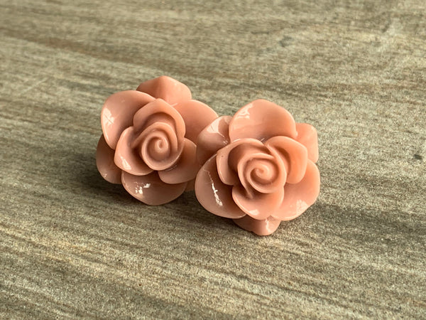 Boucles oreilles rose rose Comme un ange