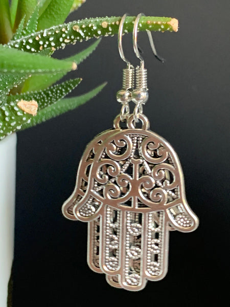 Boucles oreilles main Hamsa protection Comme un ange