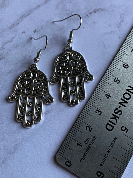 Boucles oreilles main Hamsa protection Comme un ange