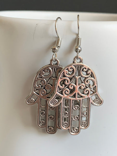 Boucles oreilles main Hamsa protection Comme un ange