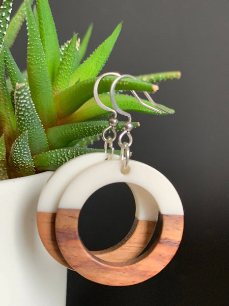 Boucles oreilles bois Comme un ange