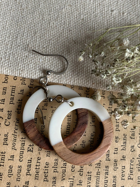 Boucles oreilles bois Comme un ange