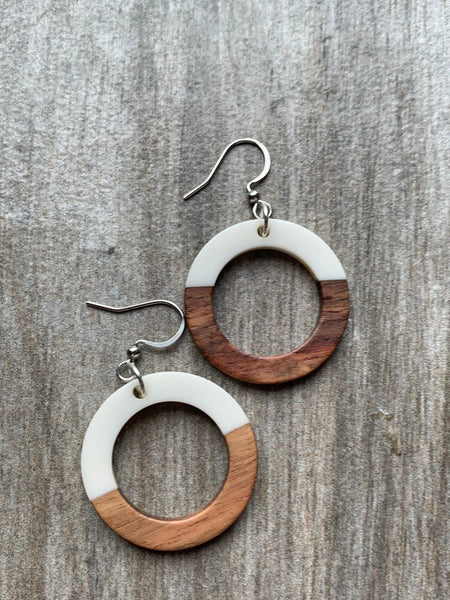 Boucles oreilles bois Comme un ange