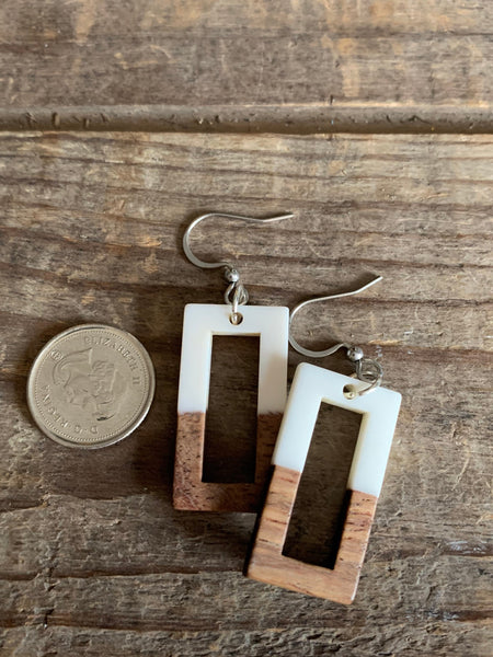 Boucles oreilles bois Comme un ange