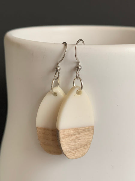 Boucles oreilles bois Comme un ange