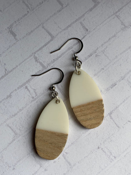 Boucles oreilles bois Comme un ange