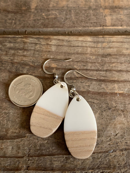 Boucles oreilles bois Comme un ange