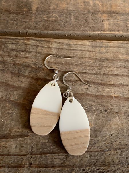 Boucles oreilles bois Comme un ange