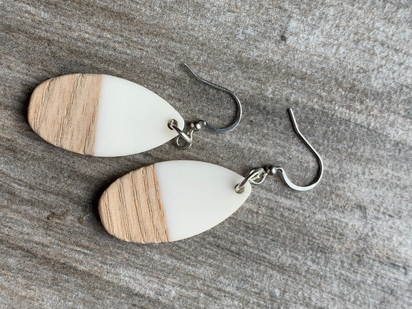 Boucles oreilles bois Comme un ange