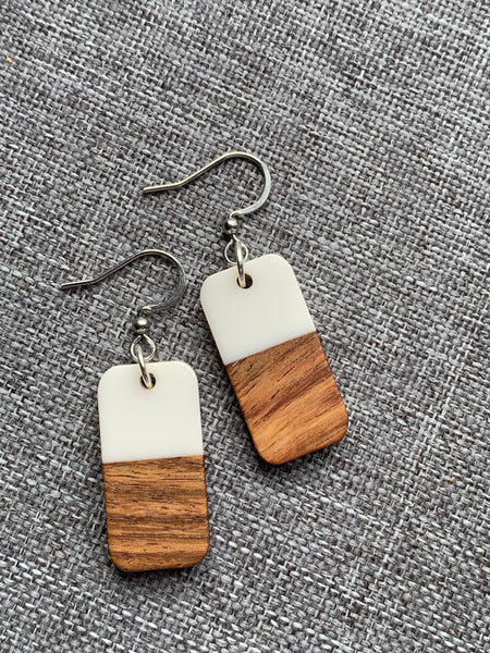 Boucles oreilles bois Comme un ange