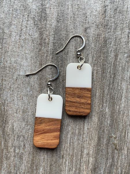 Boucles oreilles bois Comme un ange