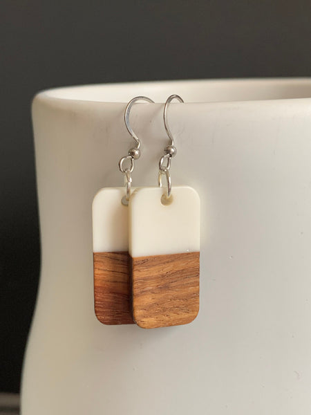 Boucles oreilles bois Comme un ange