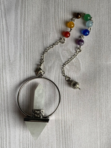 Pendule pierre quartz  pendulum mystique énergie positive reiki breloque capteur de rêve Comme un ange