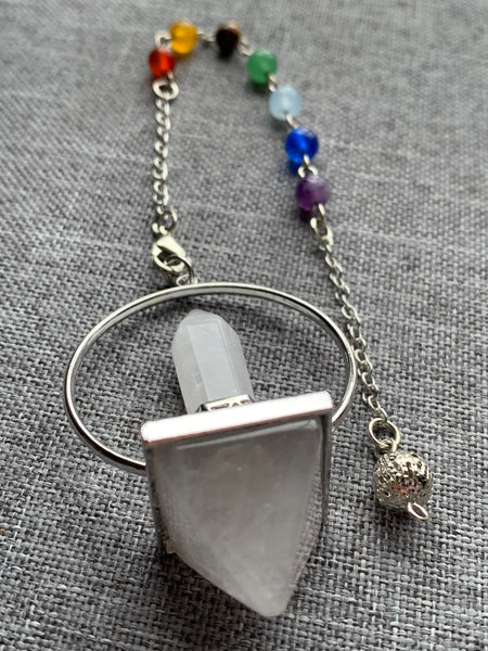 Pendule pierre quartz  pendulum mystique énergie positive reiki breloque capteur de rêve Comme un ange