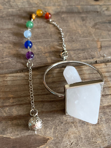 Pendule pierre quartz  pendulum mystique énergie positive reiki breloque capteur de rêve Comme un ange