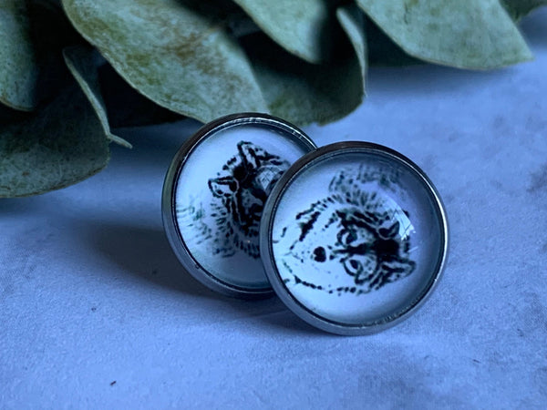 Cabochon loup Wolf stud Comme un ange