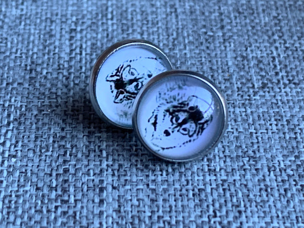 Cabochon loup Wolf stud Comme un ange