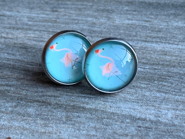 Stud flamingo de Noel boucles d’oreilles  flamant rose de noel Comme un ange
