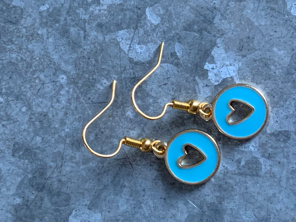 Boucles d’oreilles breloque coeur sur crochet alliage de métaux or Comme un ange