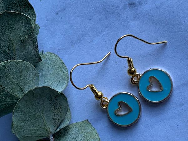 Boucles d’oreilles breloque coeur sur crochet alliage de métaux or Comme un ange