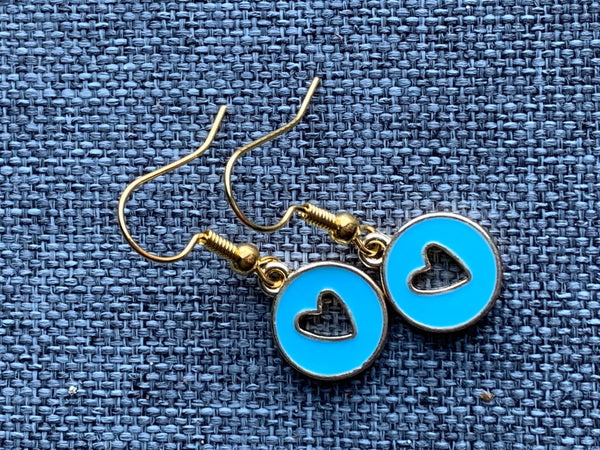 Boucles d’oreilles breloque coeur sur crochet alliage de métaux or Comme un ange