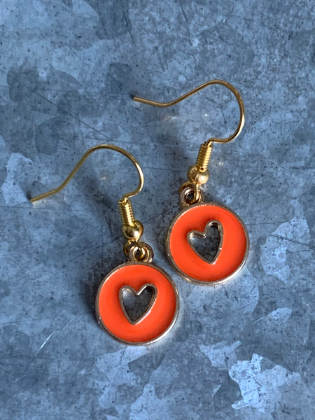 Boucles d’oreilles breloque coeur sur crochet alliage de métaux or Comme un ange