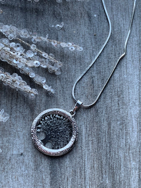 Collier breloque arbre de vie alliage de métaux argent Comme un ange