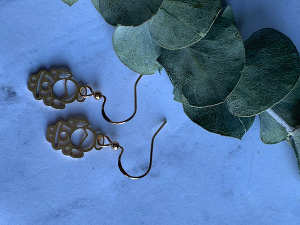 Boucles d’oreilles breloque ange or en stainless Comme un ange