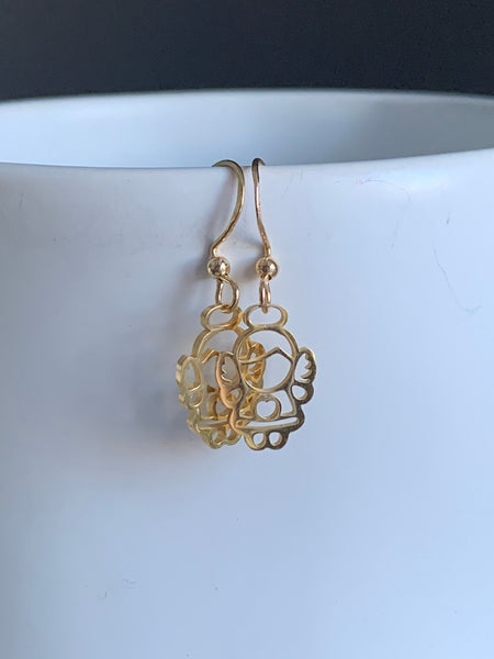 Boucles d’oreilles breloque ange or en stainless Comme un ange