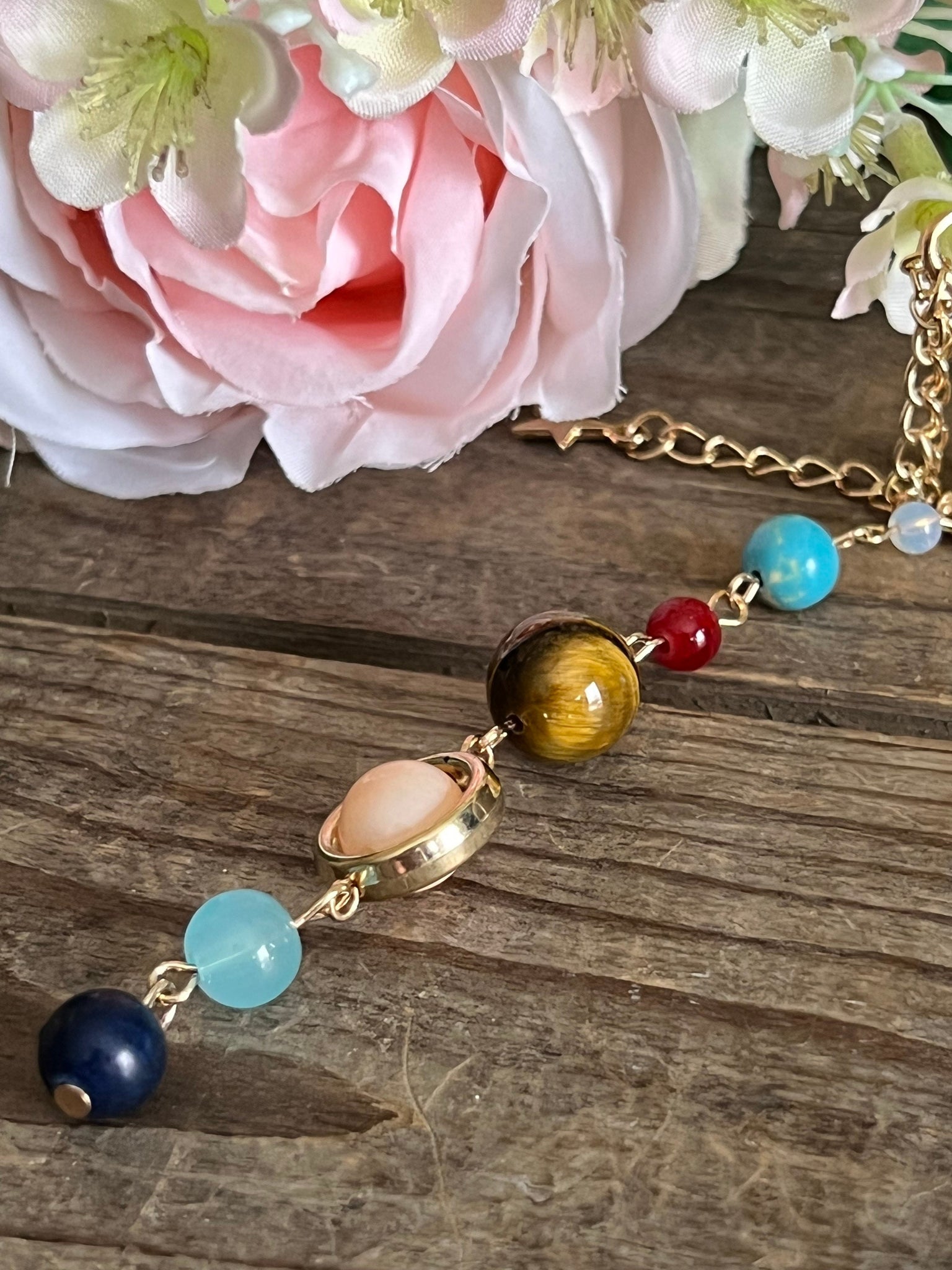 Collier constellation planète multicolore Comme un ange