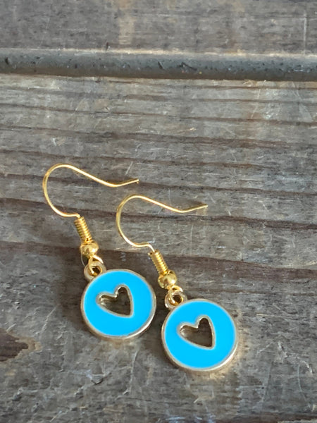 Boucles d’oreilles breloque coeur sur crochet alliage de métaux or Comme un ange