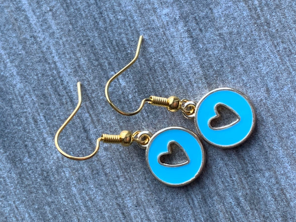 Boucles d’oreilles breloque coeur sur crochet alliage de métaux or Comme un ange