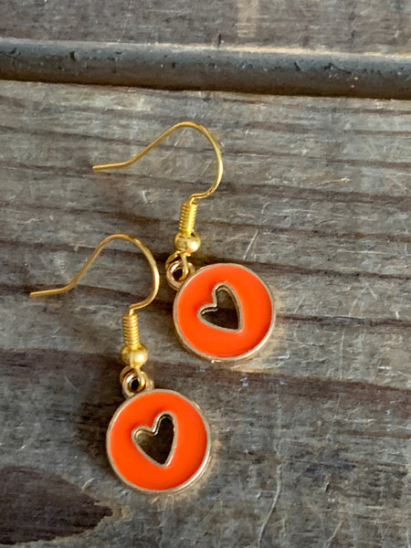 Boucles d’oreilles breloque coeur sur crochet alliage de métaux or Comme un ange