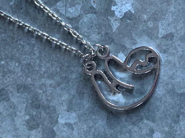 Collier breloque paresseux alliage de métaux argent Comme un ange