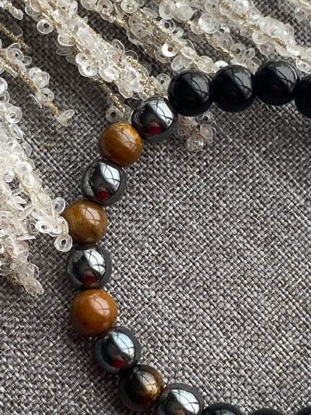 Bracelet pierre hématite et œil tigre Comme un ange