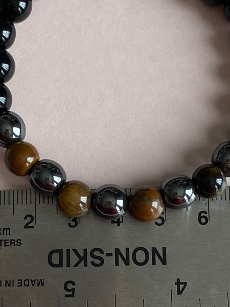 Bracelet pierre hématite et œil tigre Comme un ange